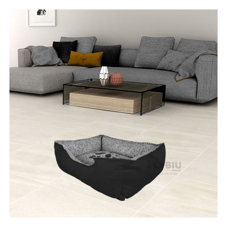 Cama Lavable de Perro Talla L Color Negro Y+Papel de Regalo