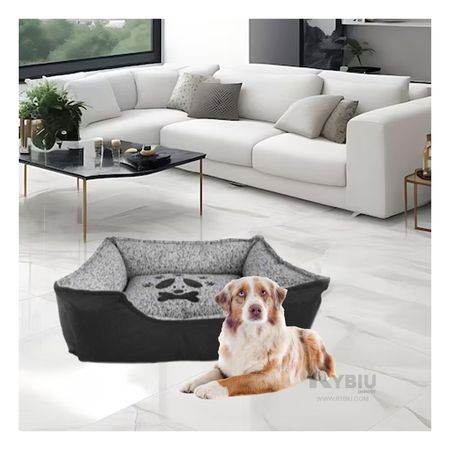 Cama Canina Comoda Talla M en Color Negro Y+Papel de Regalo