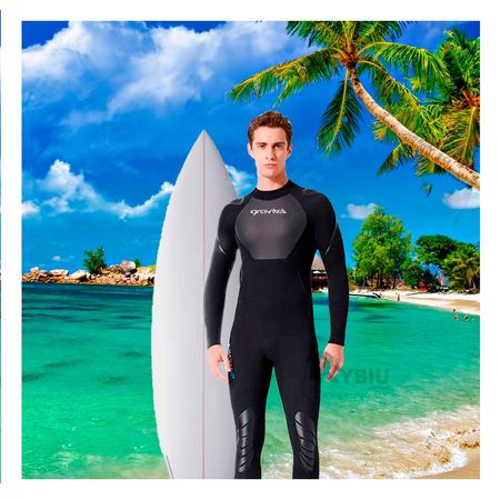 Traje para Surf de Color Negro Talla M Y+Papel de Regalo