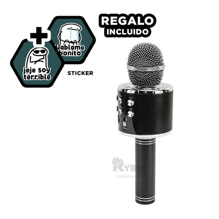 Microfono Util con Bluetooth en Negro Y+Stickers