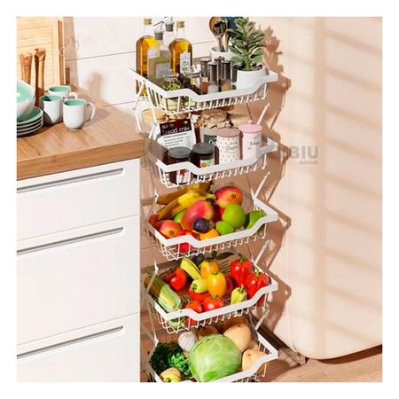 Verdulero para Cocina 5 Pisos Blanco Y+Papel de Regalo