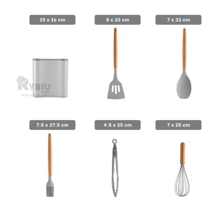 Utensilios Durables de Color Plomo Y+Banderitas Adhesivas