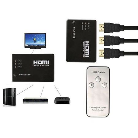 Switch splitter hdmi 3 -1 hub hd 3d tv bluray ps4 deco pc