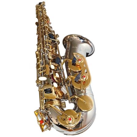 Saxo Alto California Niquelado Con Llaves Doradas