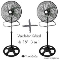 Ventilador Orbital de 5 aspas Malla Plástica - 3 en 1 18"" X2 unidades