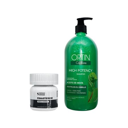 Finasteride 1Mg X 60 Capsulas + Shampoo Ortin Capillaire Menta 1Lt