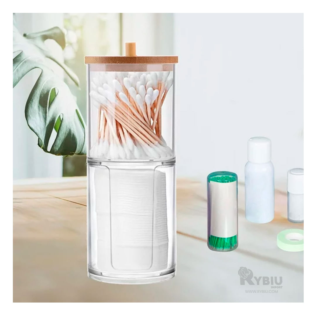 Dispensador Ideal con Tapa de Madera Transparente Y+Agendita