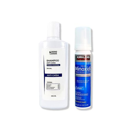 Minoxidil Espuma Kirkland 60Ml + Shampoo Sin Sal Anticaida 250Ml