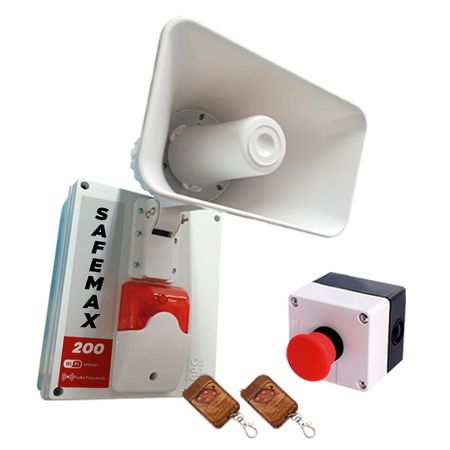 Alarma Vecinal SafeMax-200 Conexión WiFi Luz Estroboscópica y Controles RF