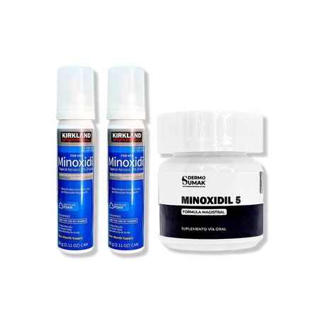 2 Minoxidil Espuma Kirkland + Minoxidil 5Mg 60 Capsulas