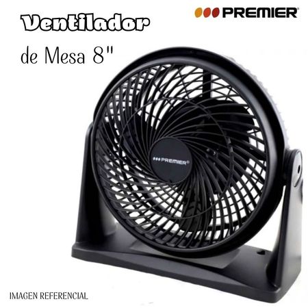 Ventilador Premier de Mesa de 8” - NEGRO