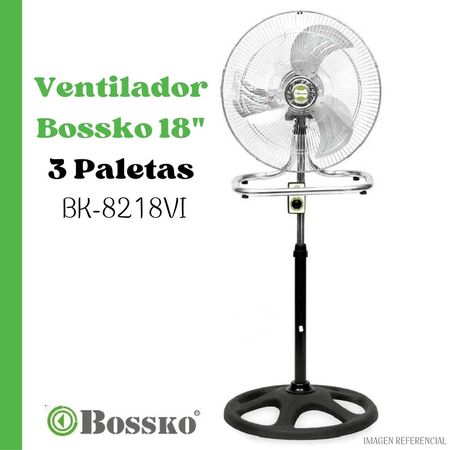 Ventilador Bossko 3 Aspas 3 en 1 De 18” 200 Watts BK-8218VI - PLATEADO