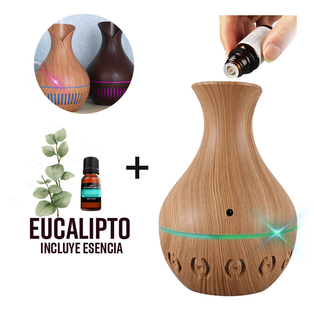 Humidificador Led Purificador con Esencia de Eucalipto aromaterapia