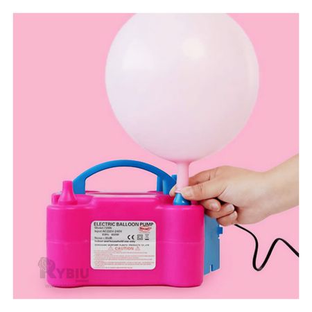 Bomba para Inflar Globos Fucsia Y+Regalo Ligas para Peinar