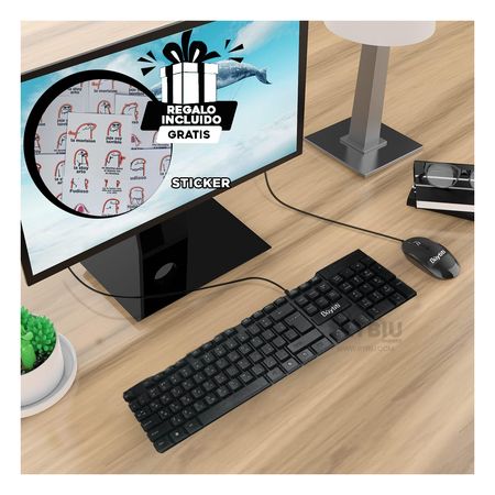 Teclado con Cable USB Buytiti en Color Negro Y+Agendita