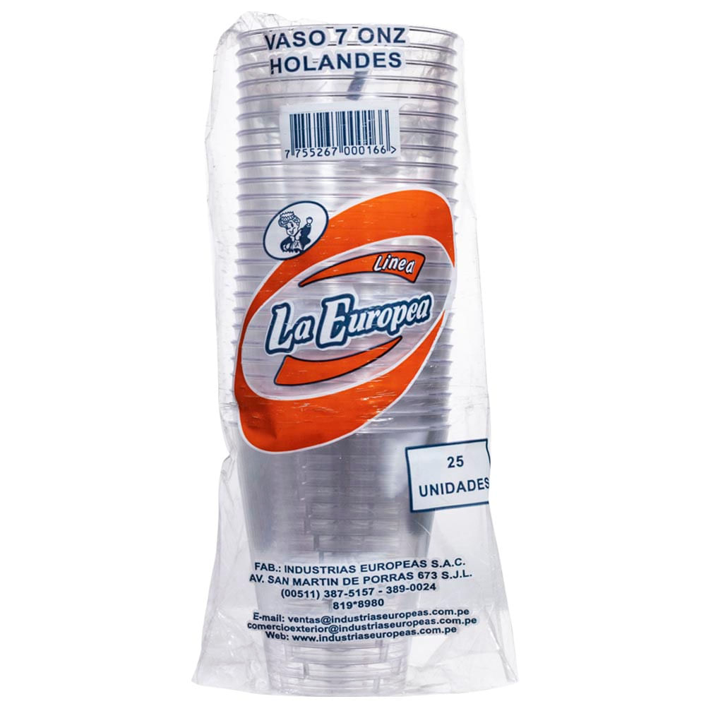 Vaso LA EUROPEA Holandes 7 Oz 75x75x215mm