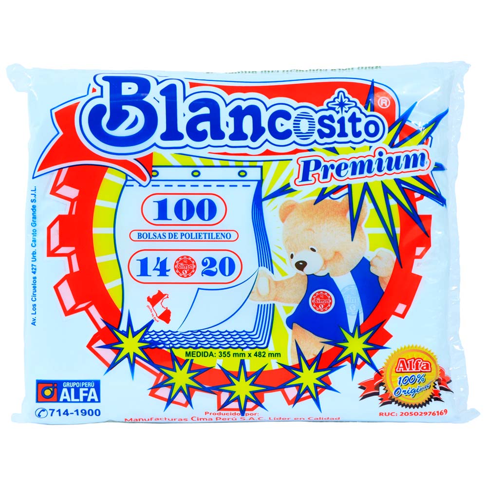 Blancosito ALFA Bolsa 14 20 Cheq C/100 190x160x35mm
