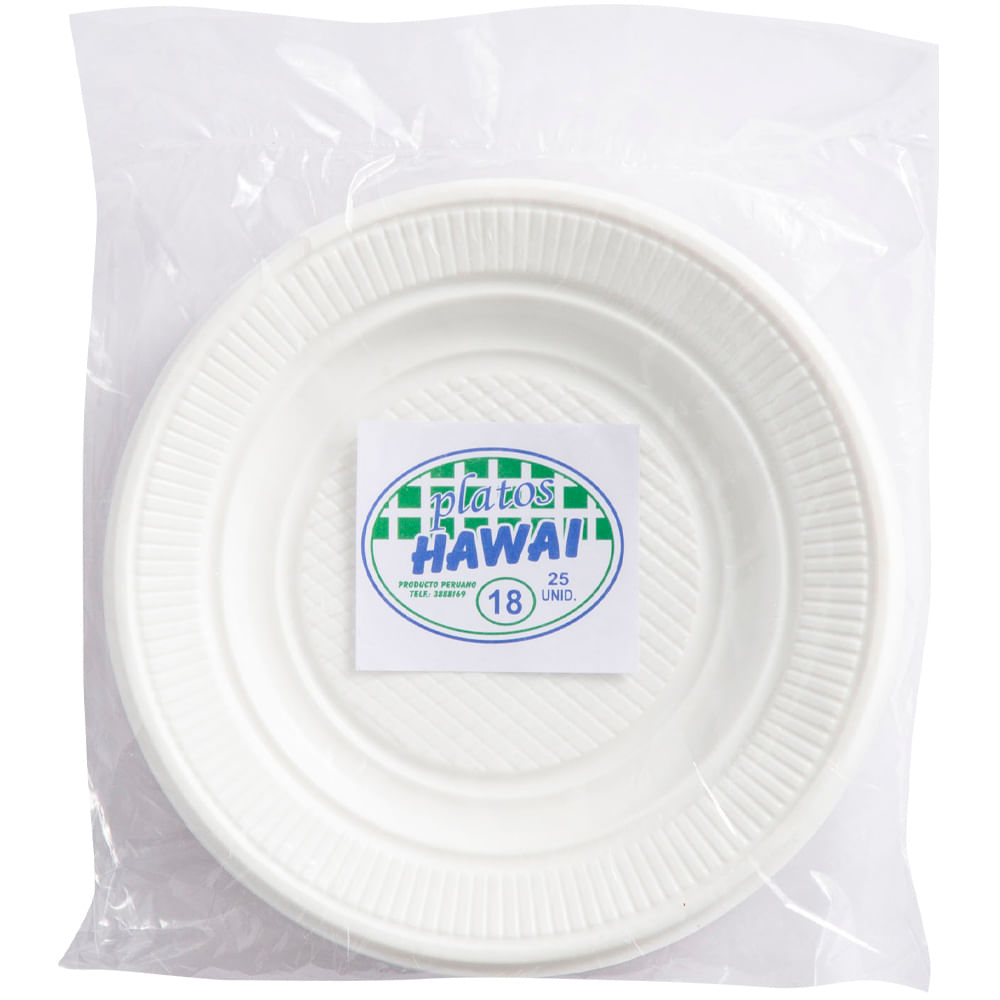 Plato HAWAI 18 Blanco 180x15x180mm