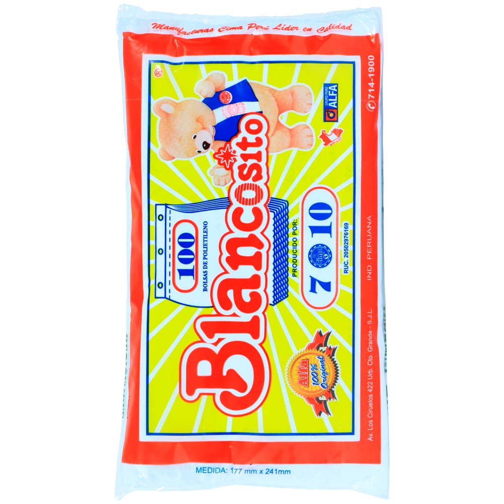 Blancosito ALFA Bolsa 7 10 Cheq C/100 190x95x40mm