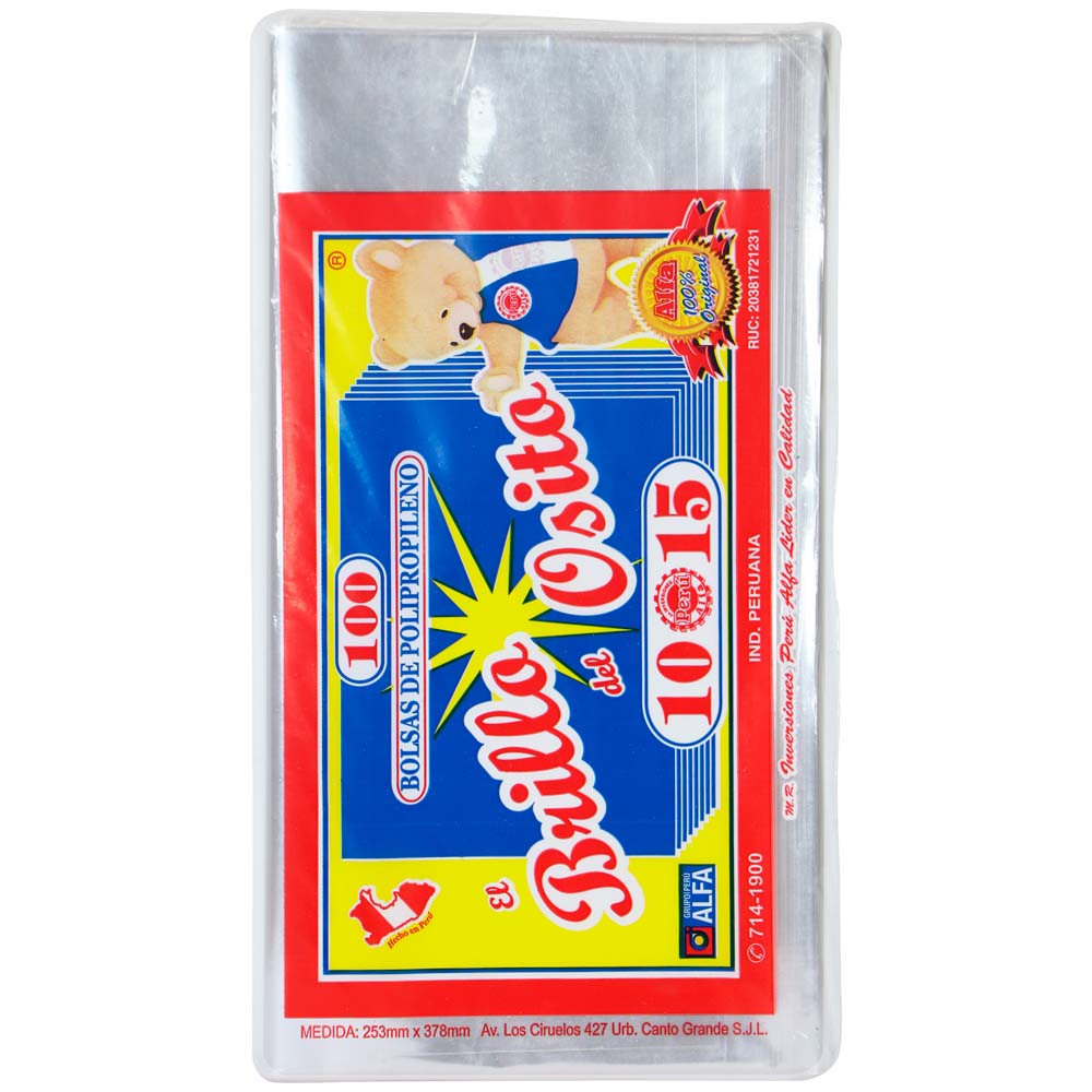 Brillo del Osito ALFA Bolsa 10 15 C/100 270x140x35mm
