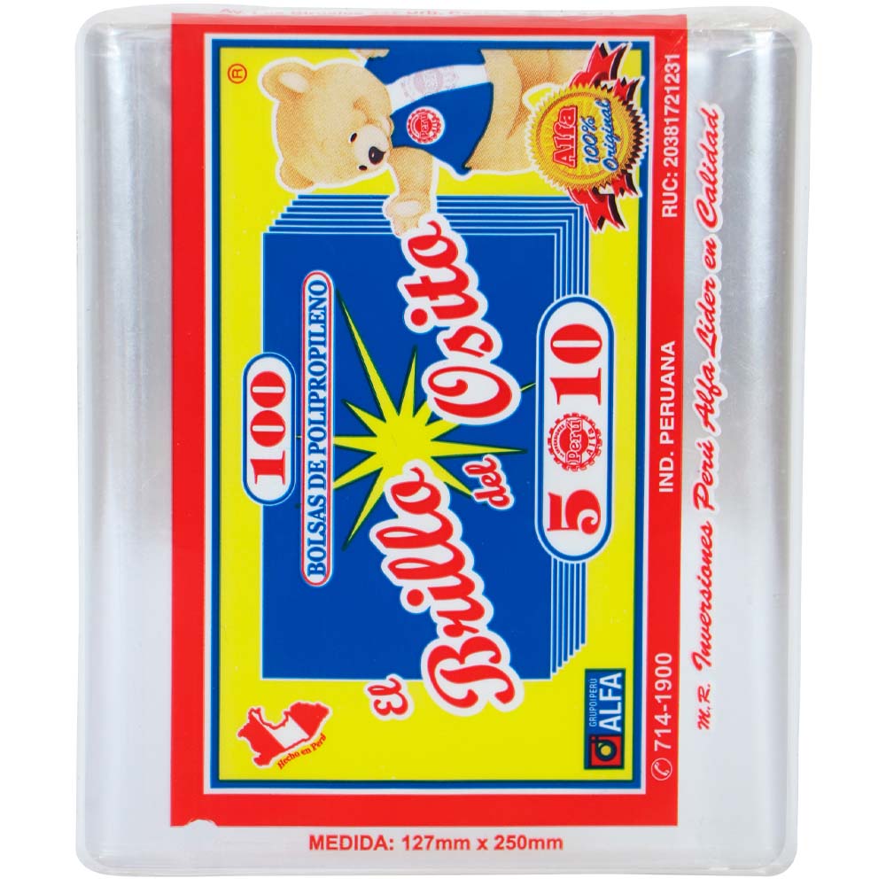 Brillo del Osito ALFA Bolsa 5 10 C/100 146x108x10mm