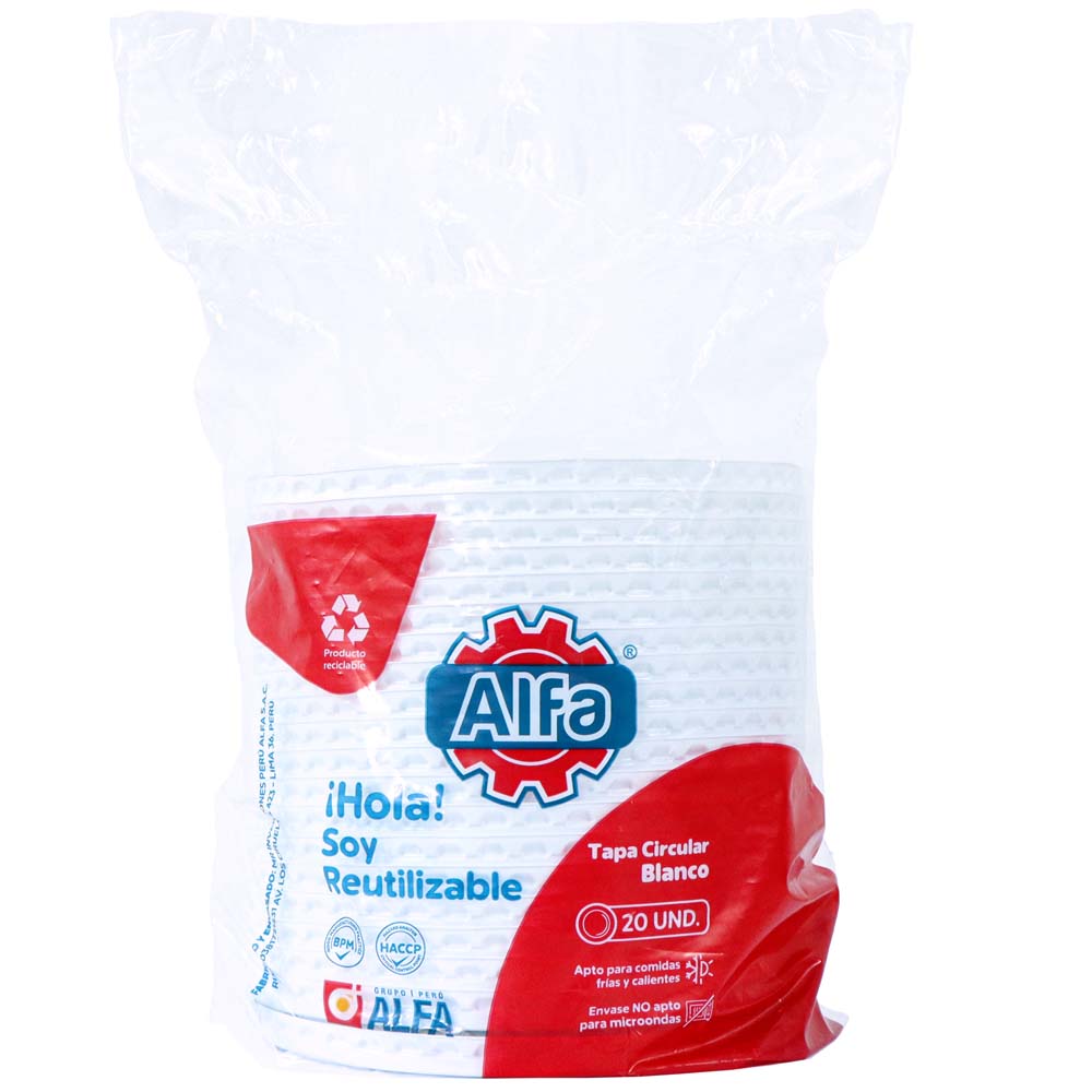 Tapa Circular ALFA 1/2L-1L C/20 122x130x130mm