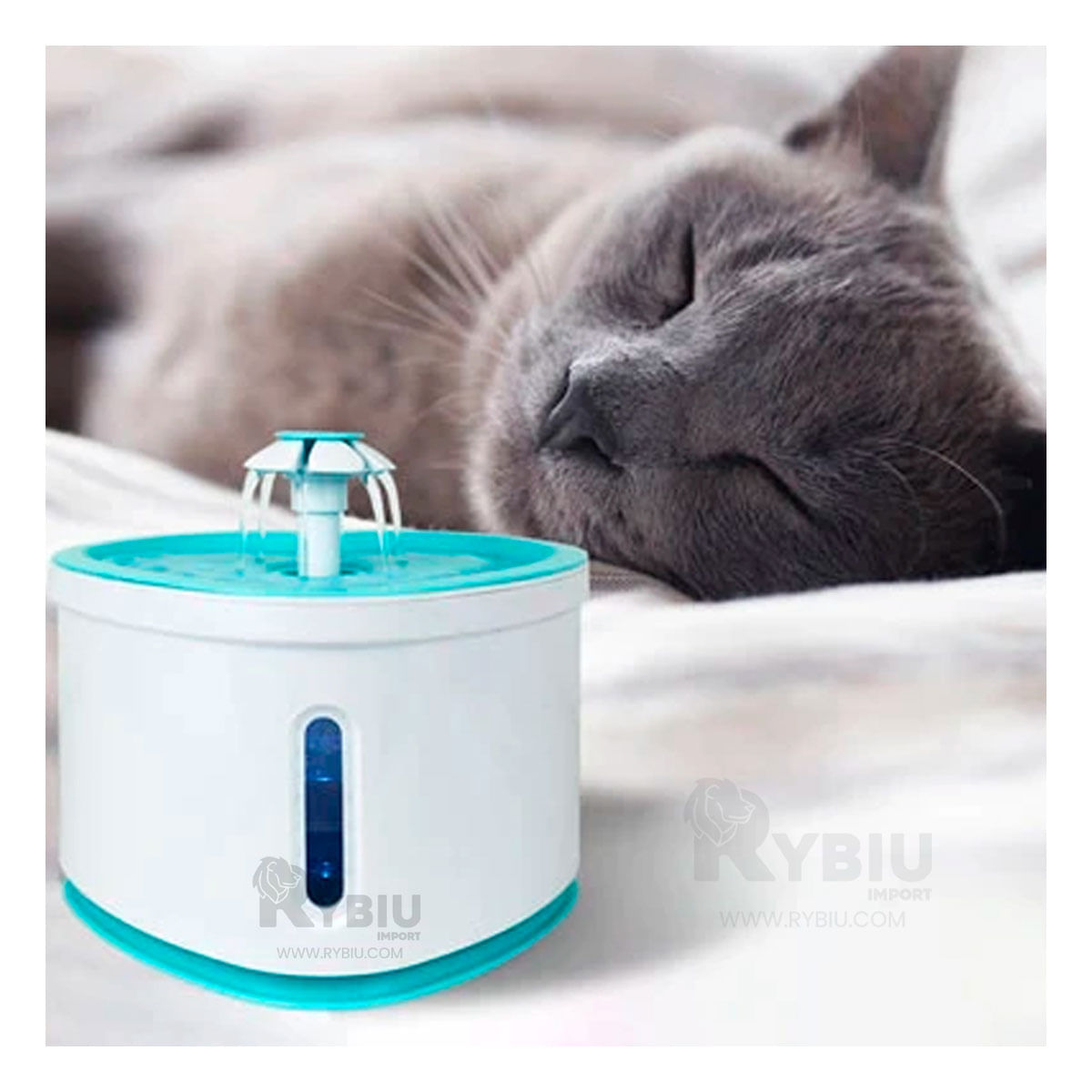 Fuente Moderna de Agua de Color Celeste Y+Regalo Stickers