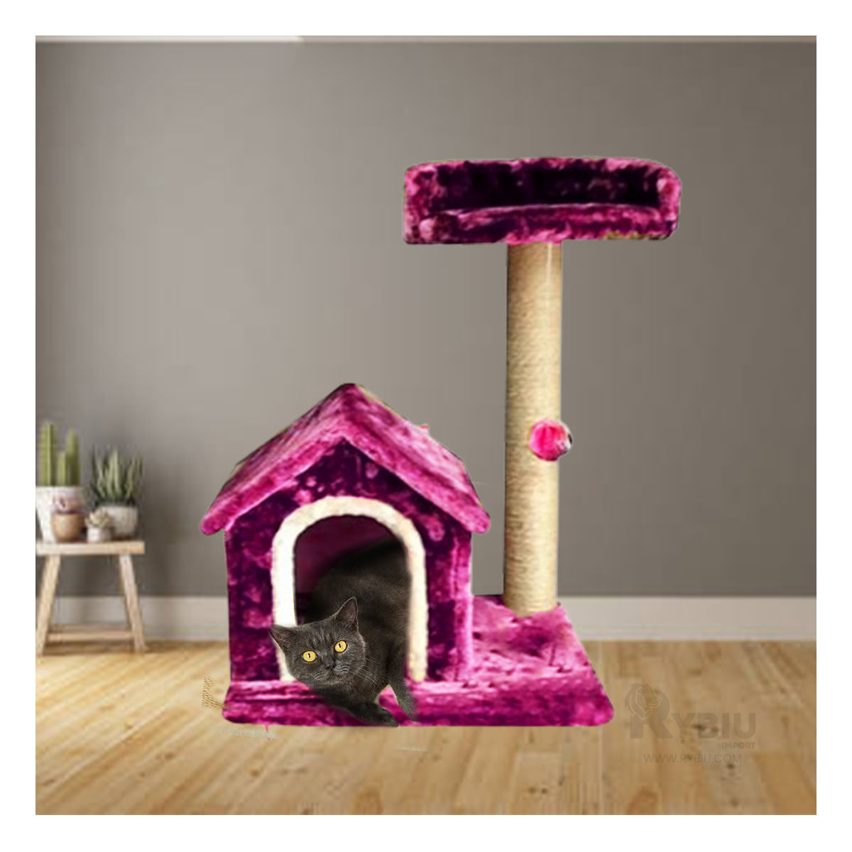 Casa Versatil para Gatitos Color Rosado Y+Regalo Stickers