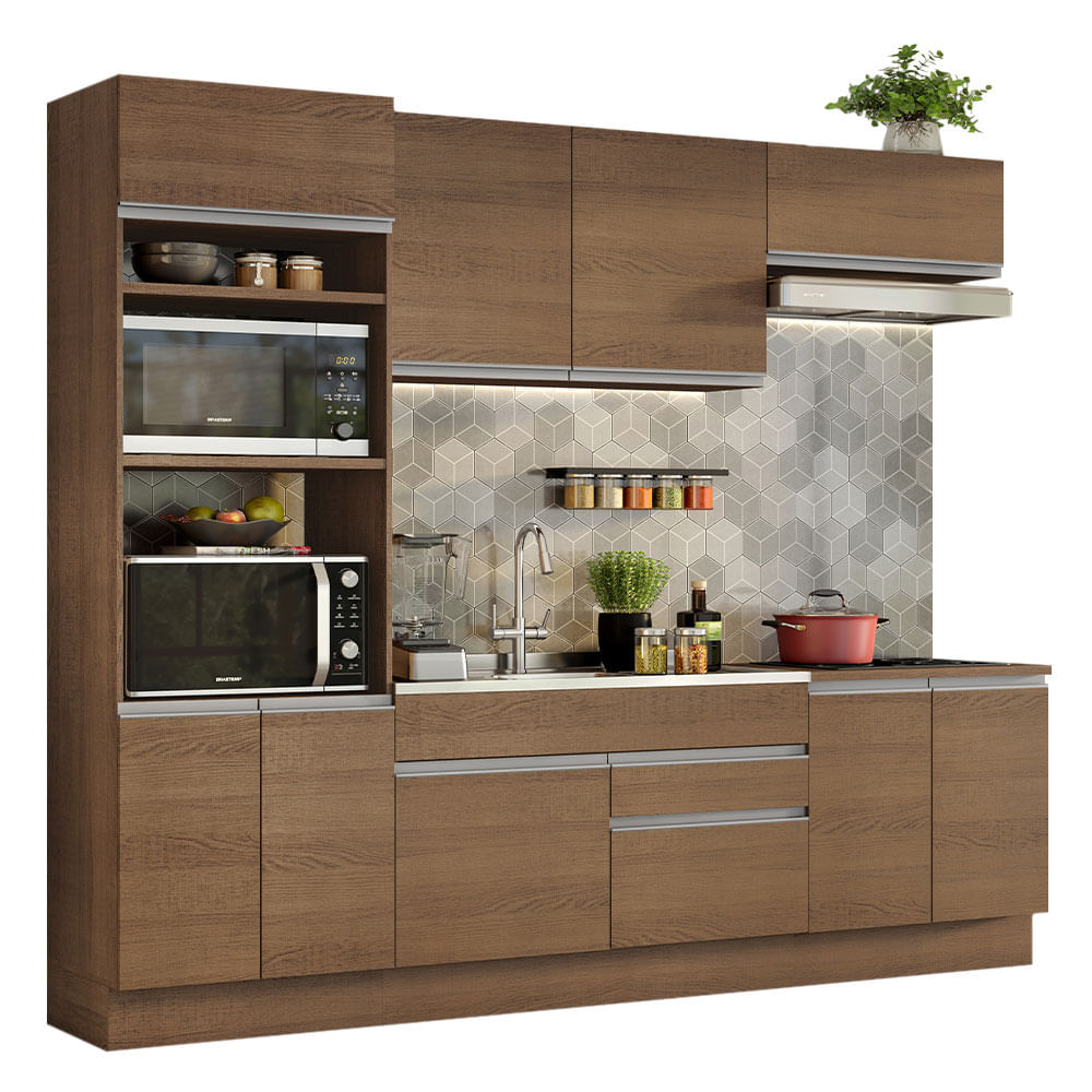 Mueble de Cocina Integral Glamy 270 cm Marrón 13
