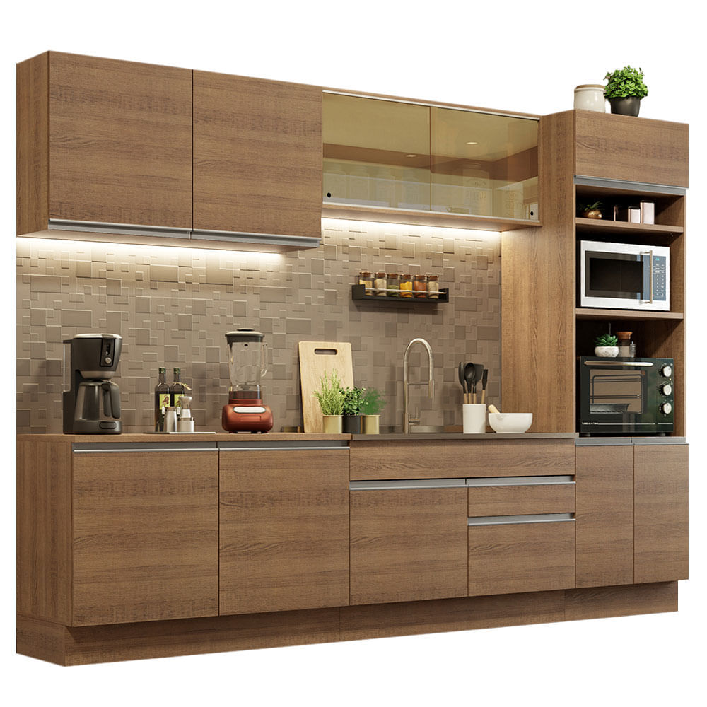 Mueble de Cocina Integral Glamy 310 cm Marrón 01