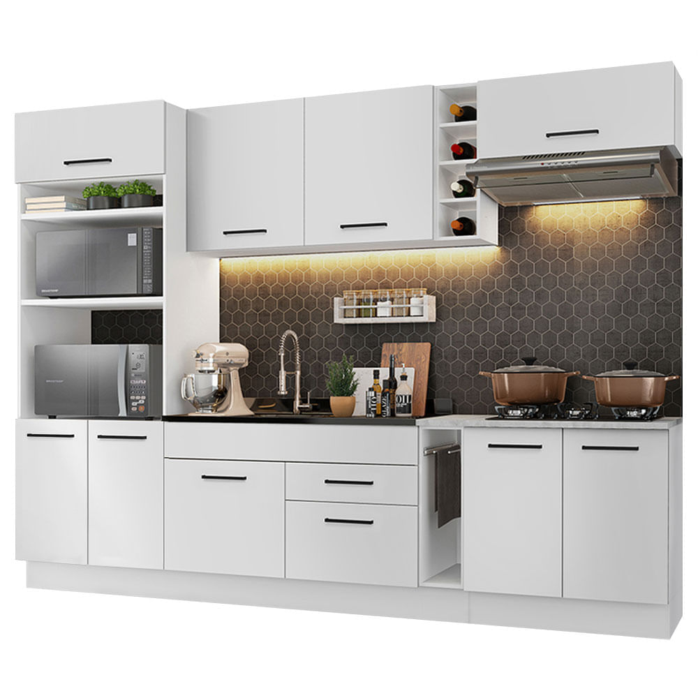 Mueble de Cocina Integral Agata 290 cm Blanco 01