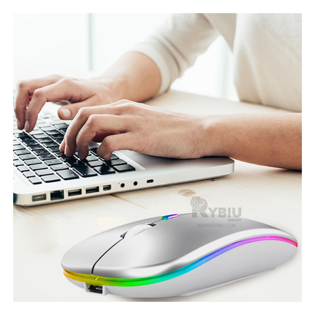 Mouse Modelo Inalambrico de Color Plomo