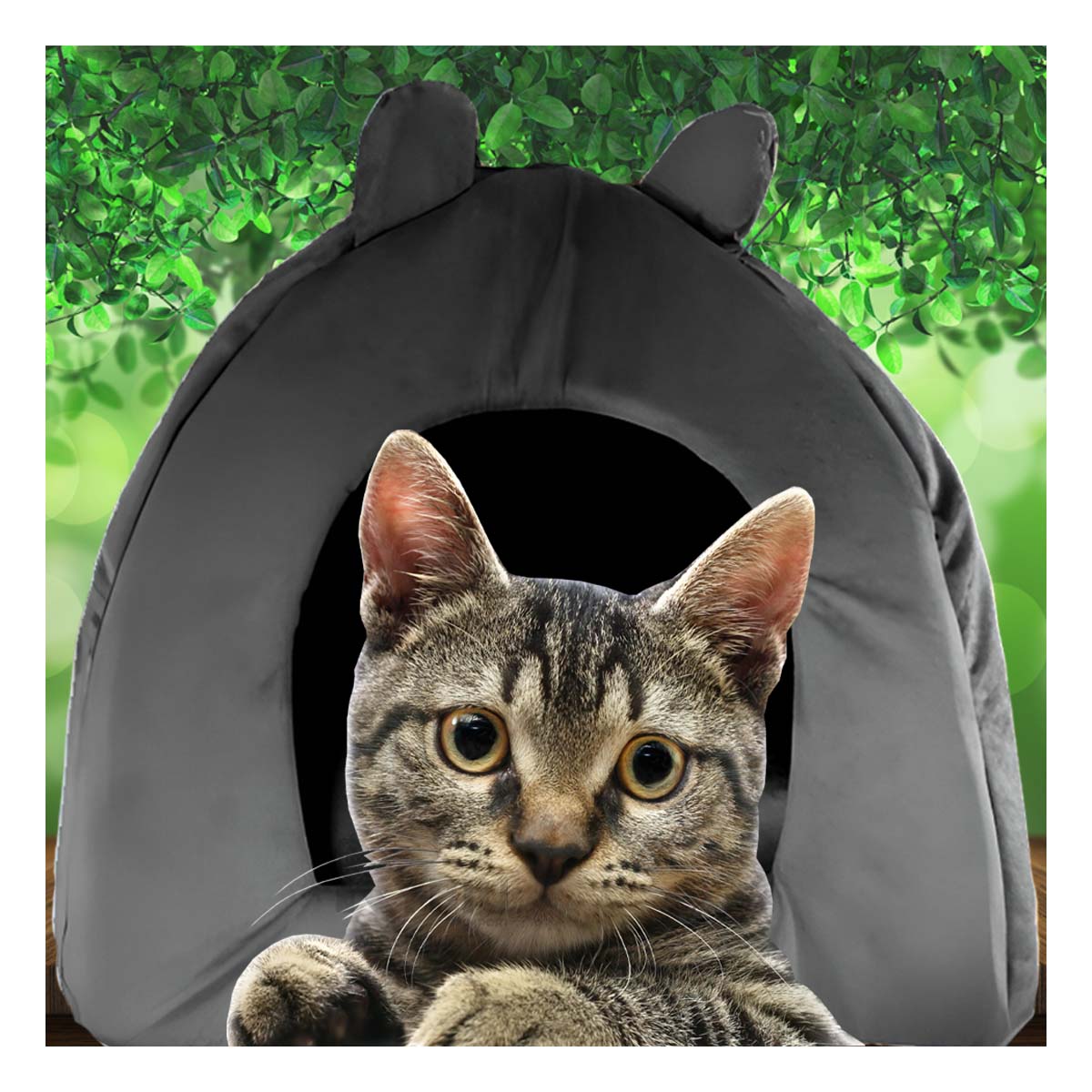 Cama de Perro Iglu Talla M en Negro Y+Papel de Regalo