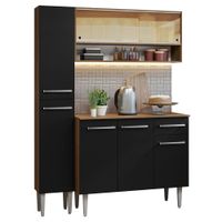 Mueble de Cocina Integral Emilly 137 cm Marrón/Negro 09