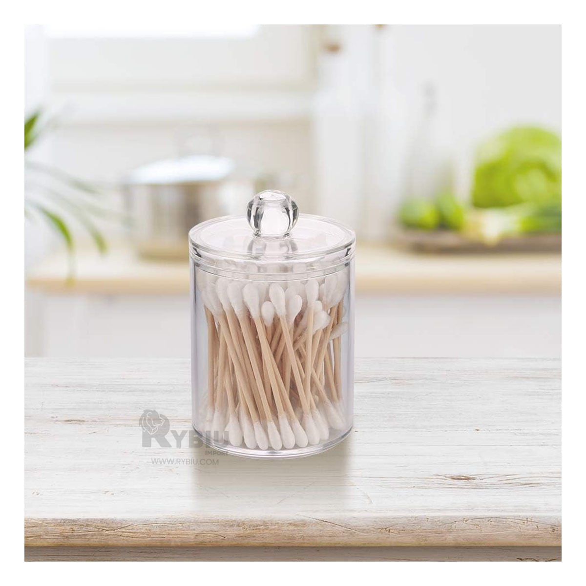 Dispensador Ideal Acrilico de Hisopos y Algodon Y+Agendita