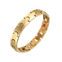 Pulsera Magnética Funcional Titanio Dorado Modelo YSB-158 x 18 cm