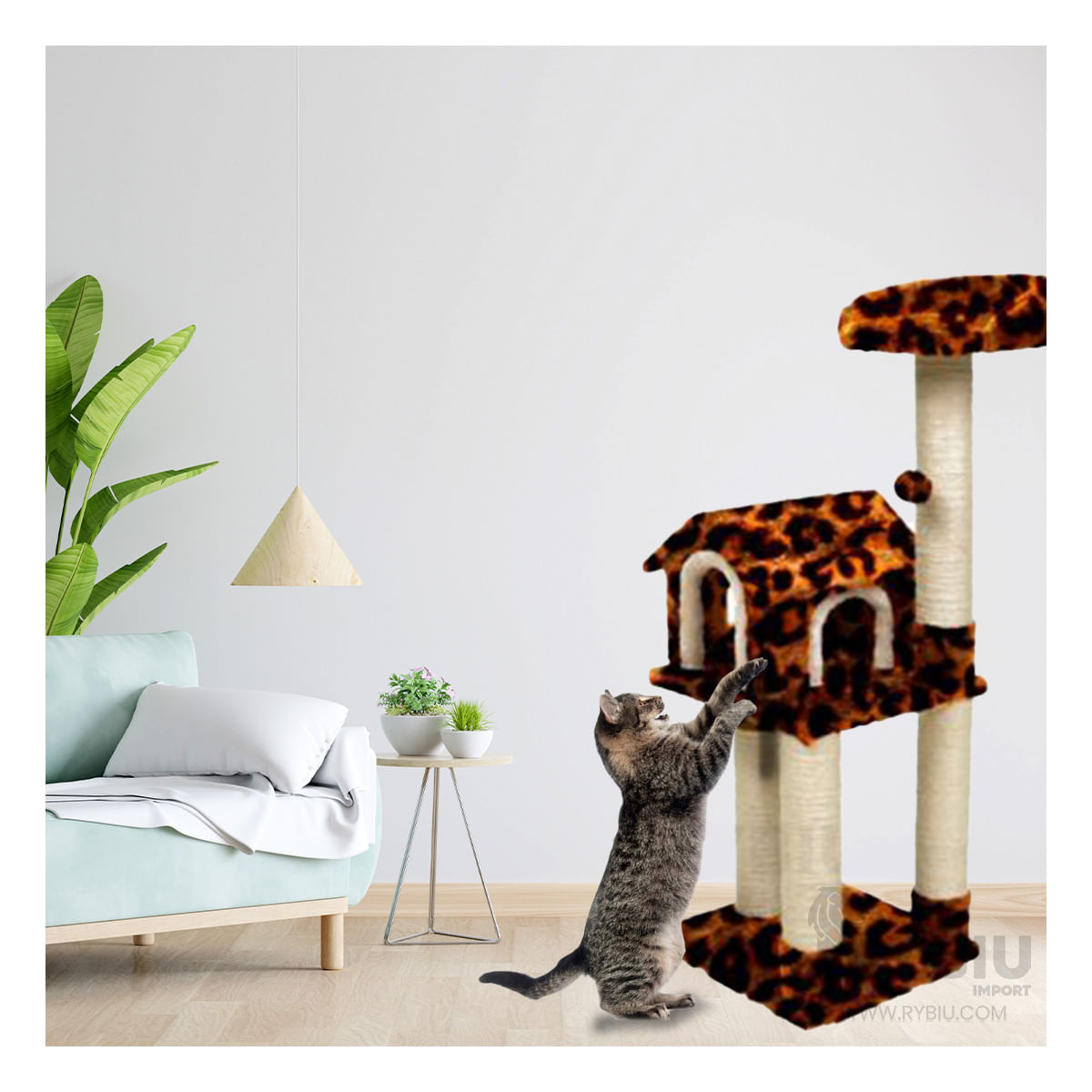 Gym Espacioso para Felinos Animal Print Y+Regalo Stickers