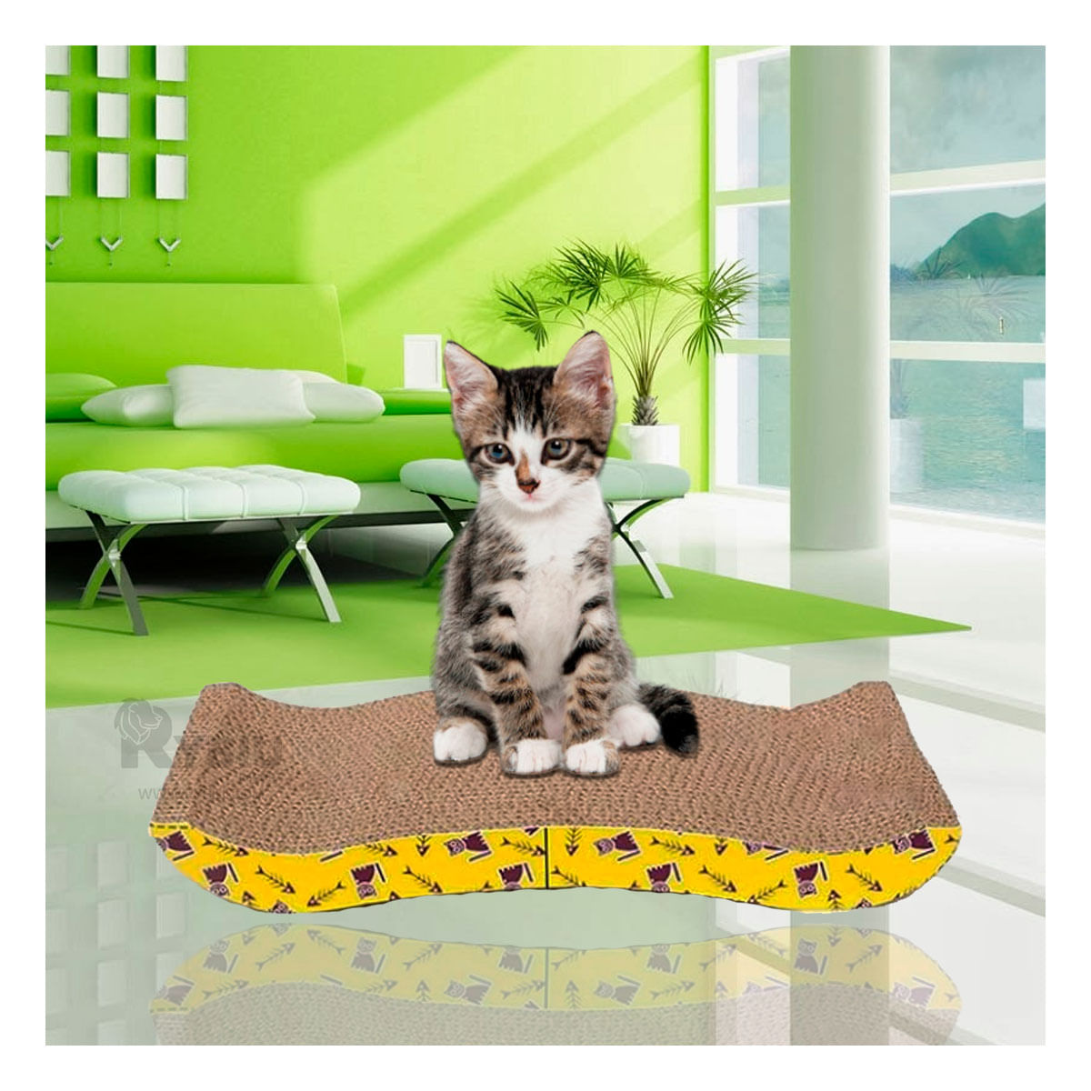 Rascador de Gatos Entretenido en Forma de C