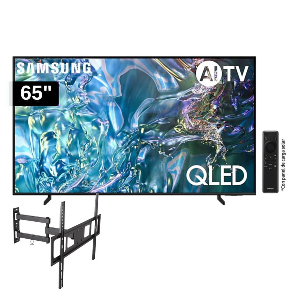 Televisor Samsung QLED Tizen OS Smart Tv 65 4K QN65Q60DAGXPE + Rack Giratorio