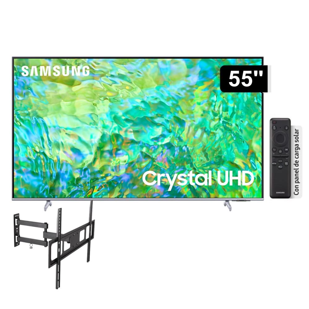 Televisor Samsung LED Smart TV 55 Crystal UHD 4K- UN55DU8200GXPE + Rack Giratorio