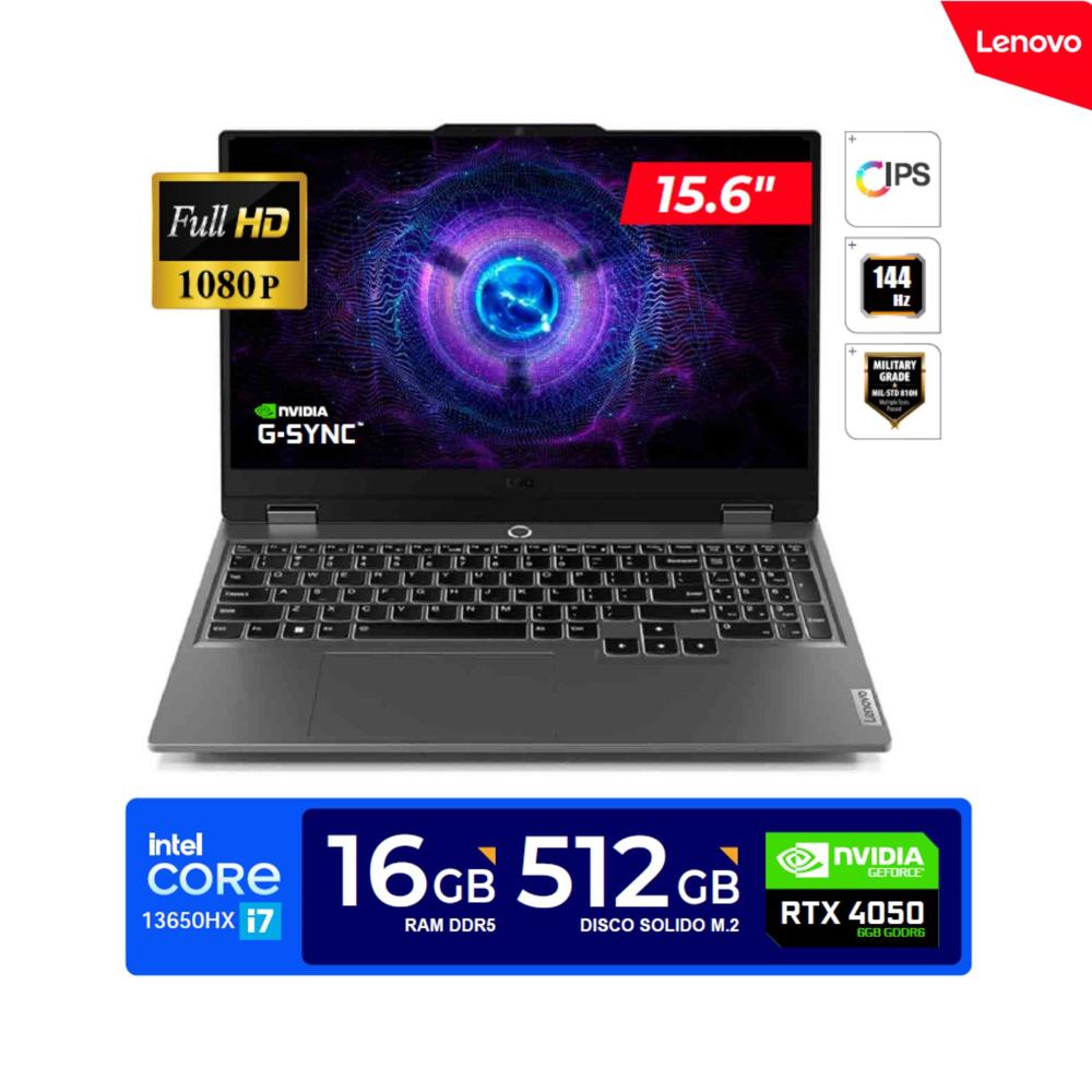 Laptop Lenovo LOQ 15.6"" FHD IPS Core i7-13650HX 4.9GHz 16GB DDR5 512G SSD Video RTX 4050 6GB FREEDOS