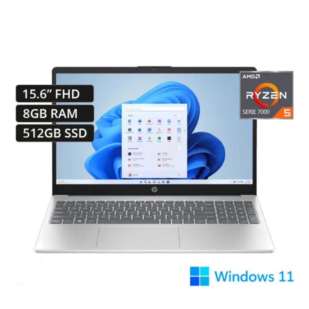 Laptop HP 15-fc0071la R5 7520U 8gb 512gb 15.6 FHD Plateado