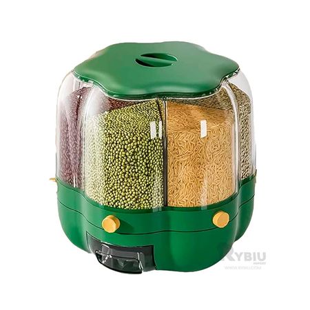 Dispensador de 3 Espacios de Menestras Flor de 6kg Verde