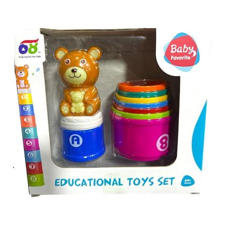 Set de Juguetes Educativos Apilables con Oso Ideal para Bebés