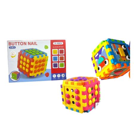 Cubo de Botones 2 en 1 Juego Educativo Multicolor para Niños