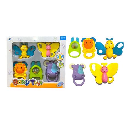 Set de Sonajeros para Bebé Animales y Mariposas