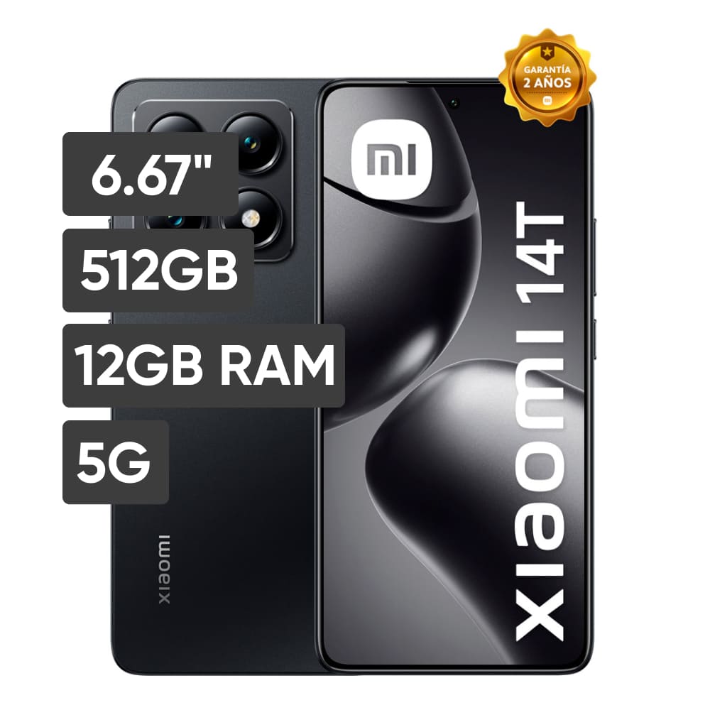 Smartphone XIAOMI 14T 6.67"" 12GB 512GB 50MP Negro