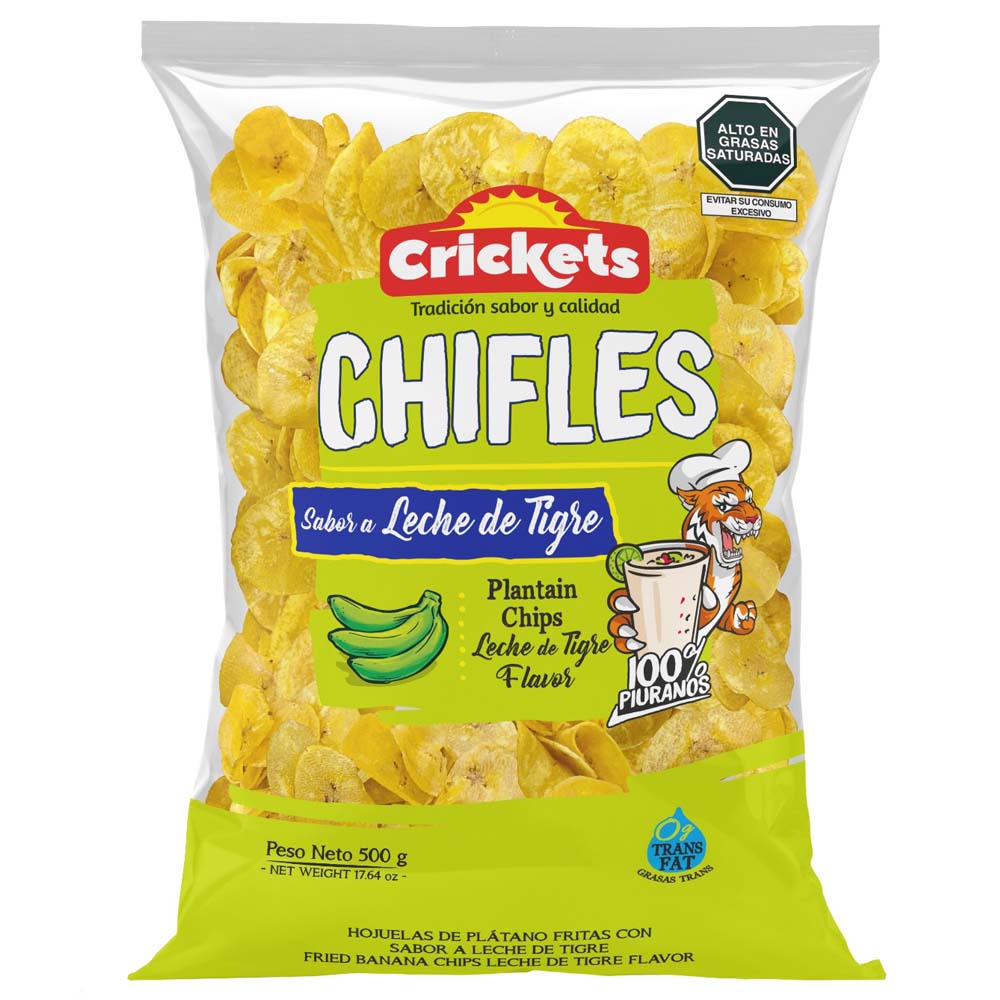 Chifles CRICKETS Sabor a Leche de Tigre Bolsa 500g