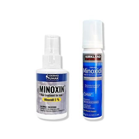 Minoxidil Espuma Kirkland 60ml + Locion Minoxin 60ml