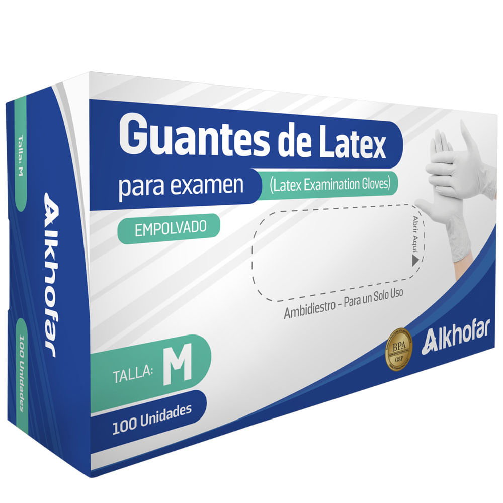 Guantes De Latex C/Polvo X 100 T-M ALKHOFAR
